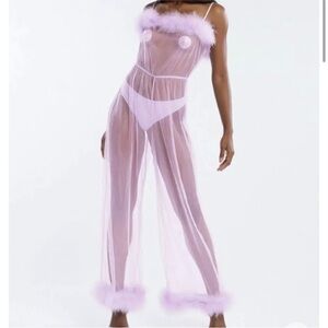 Sheer Marabou Jumpsuit Savage x Fenty by Rihanna